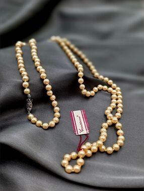 Vintage Vendome Faux Pearl Necklace 18” NWT Champagne Pearls Classic Elegant